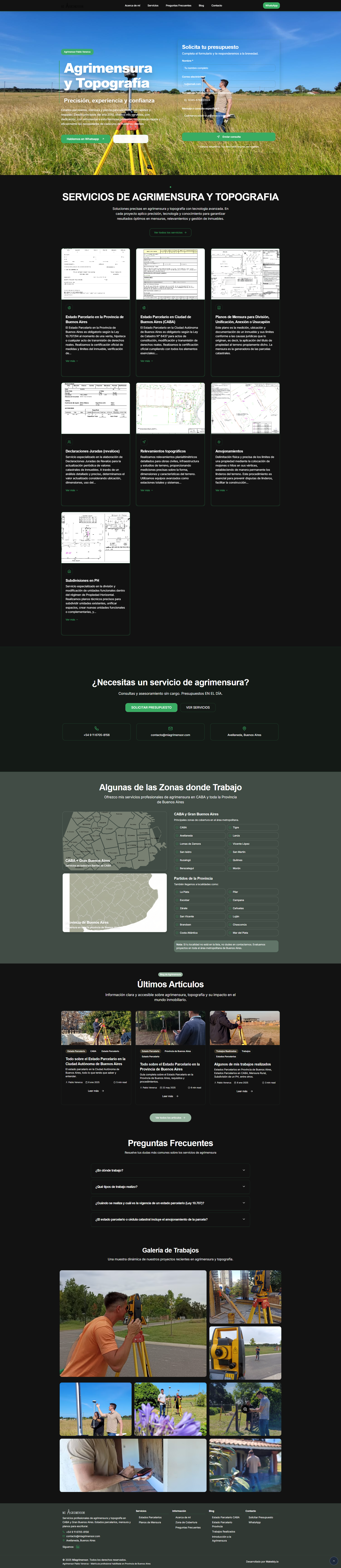 miagrimensor.com - Plataforma profesional para servicios de agrimensura y topografía. | Makebly Portfolio