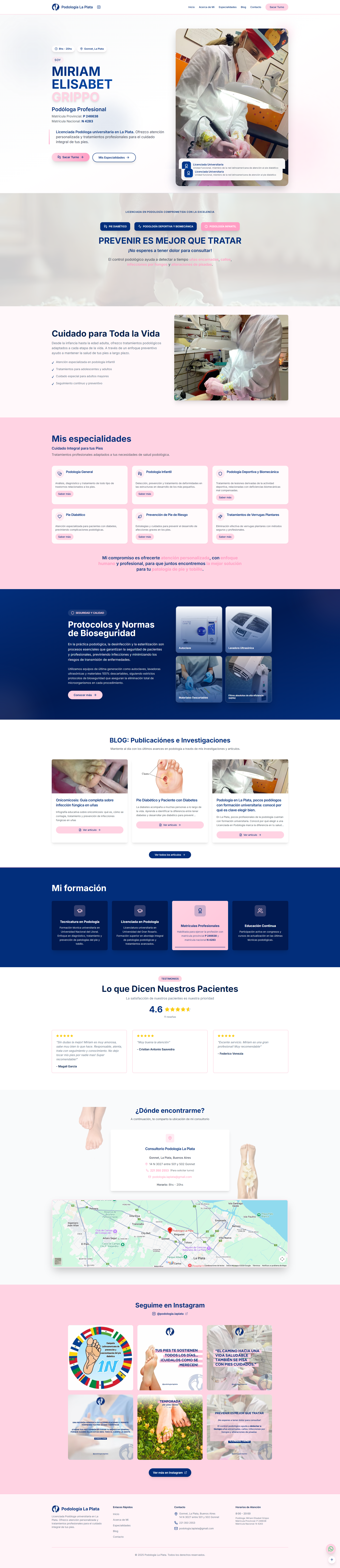 podologialaplata.com - Sitio web profesional para centro integral de podología. | Makebly Portfolio